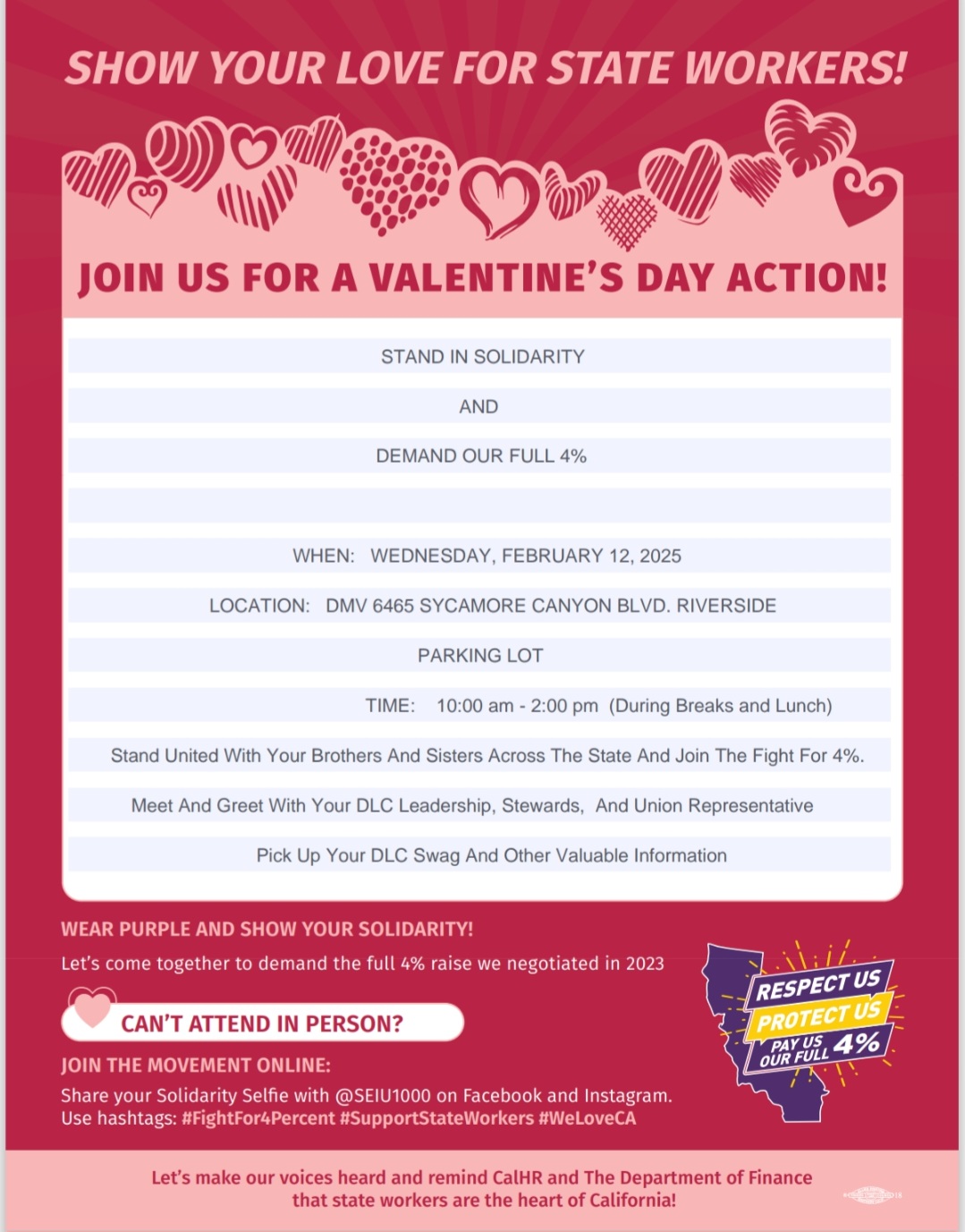 Show Your Love for State Workers Tomorrow! – SEIU 1000