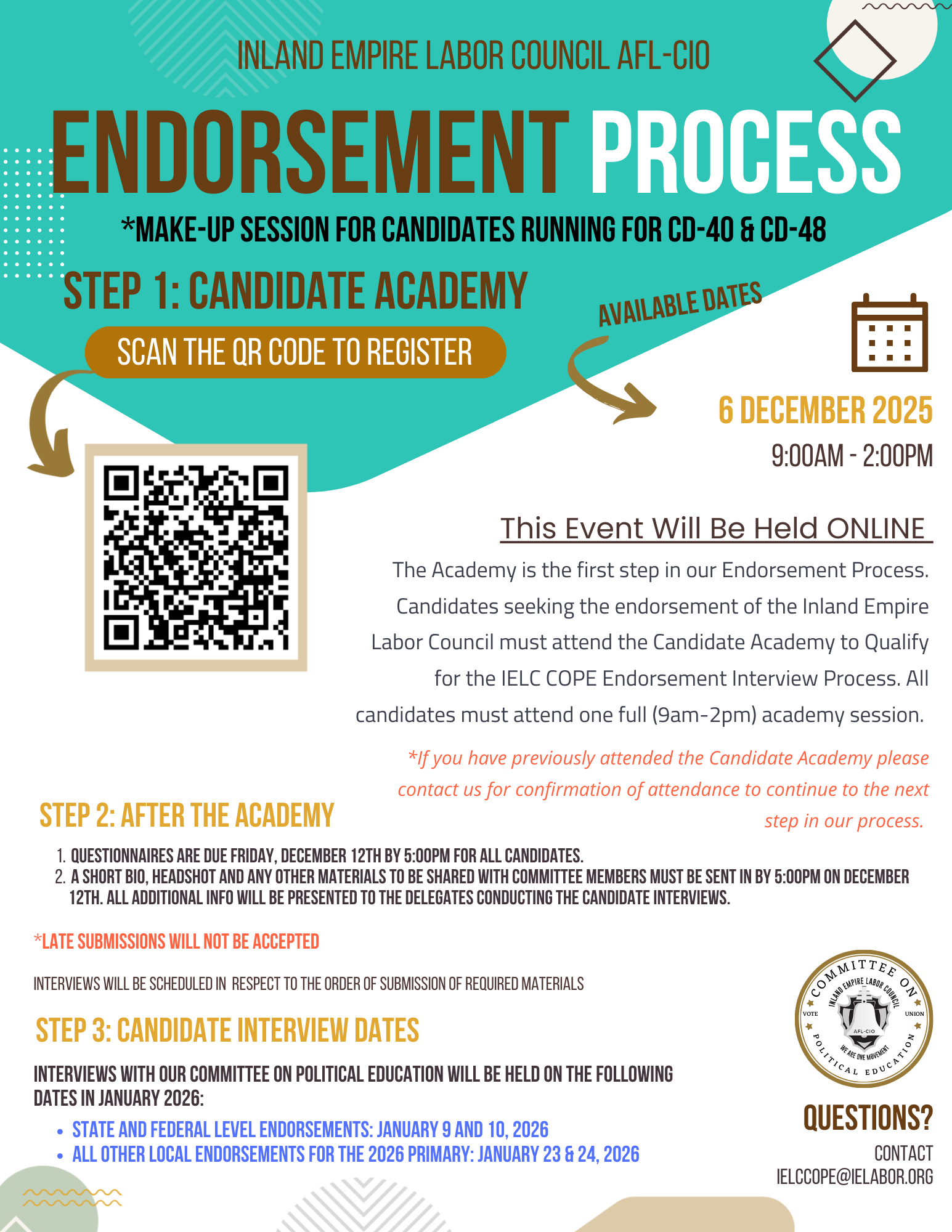 Endorsement Process *Make-up session for CD-40 & CD-48 Candidates